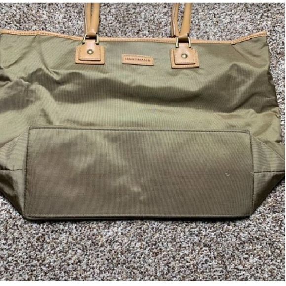 Hartmann Womens Cream Brown Tote Bag Shopper Handbag Canvas Zip Top VERY CLEAN - Picture 3 of 9